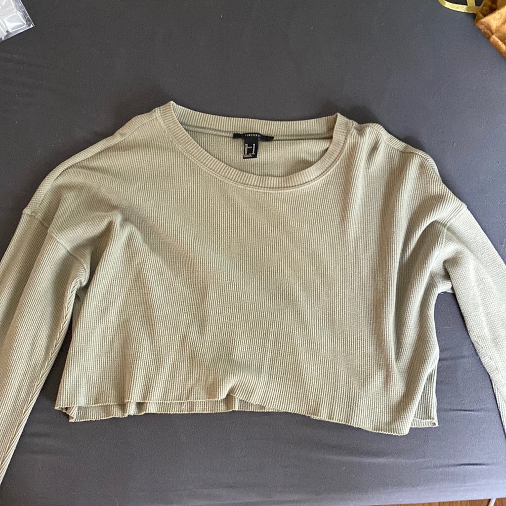 Forever 21 army green crop top